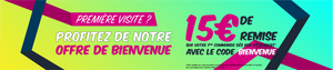 Nouveau client ? Profitez de notre offre de bienvenue 15 € de remise 80 € HT d'achat avec le code BIENVENUE